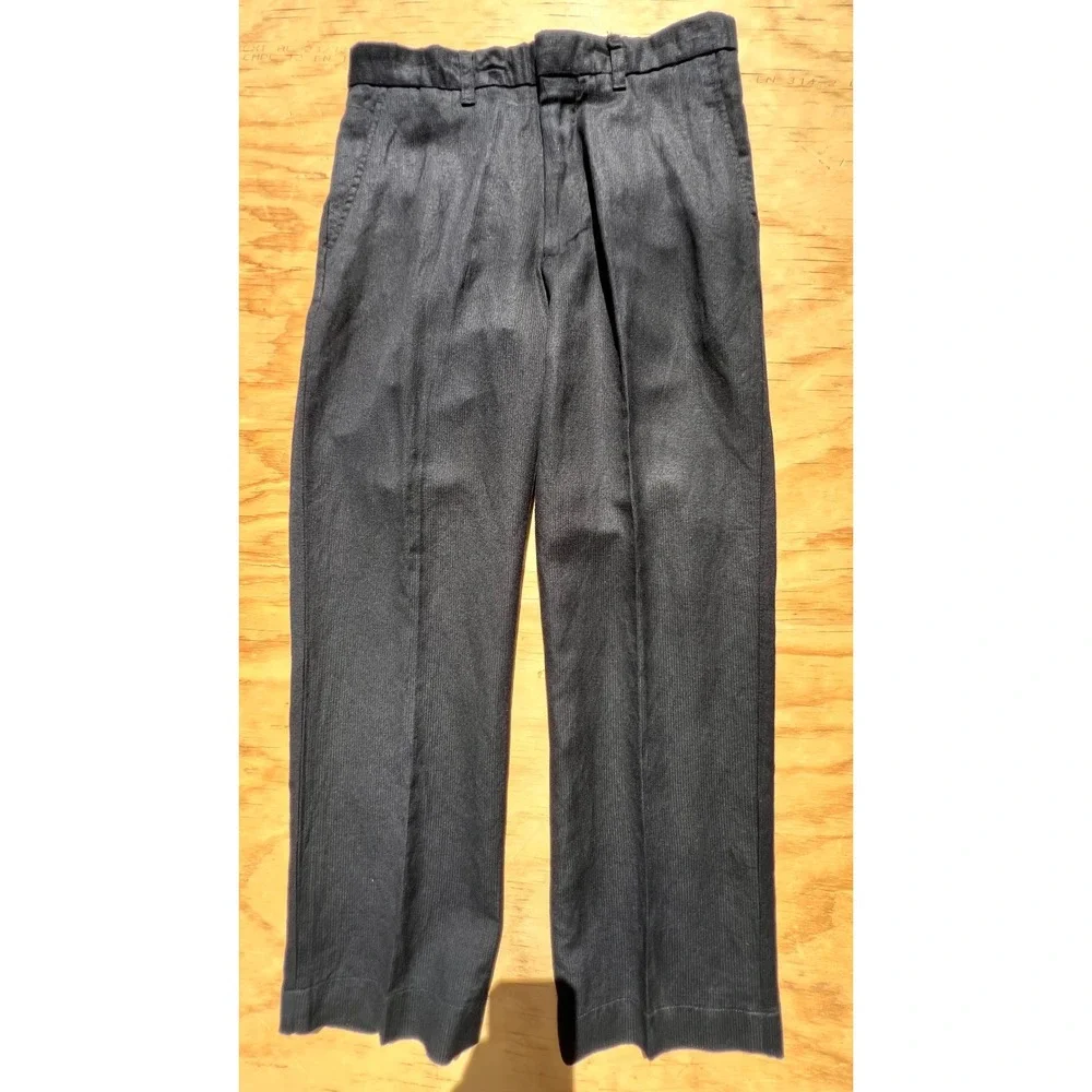 Alfani Mens Black Linen Blend Dress Pants Flat Front Straight Leg 30x30